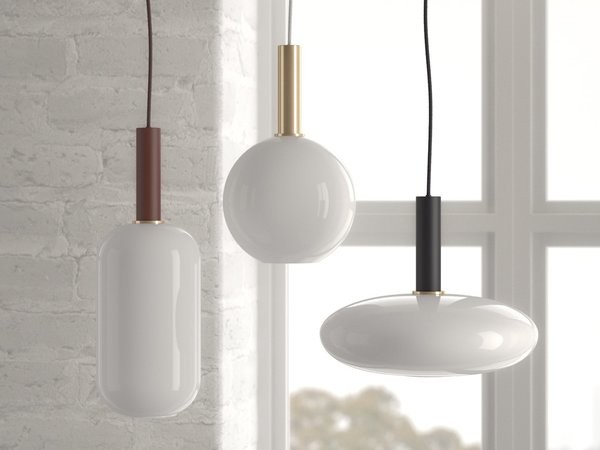Brass Pendant & Opal Shade