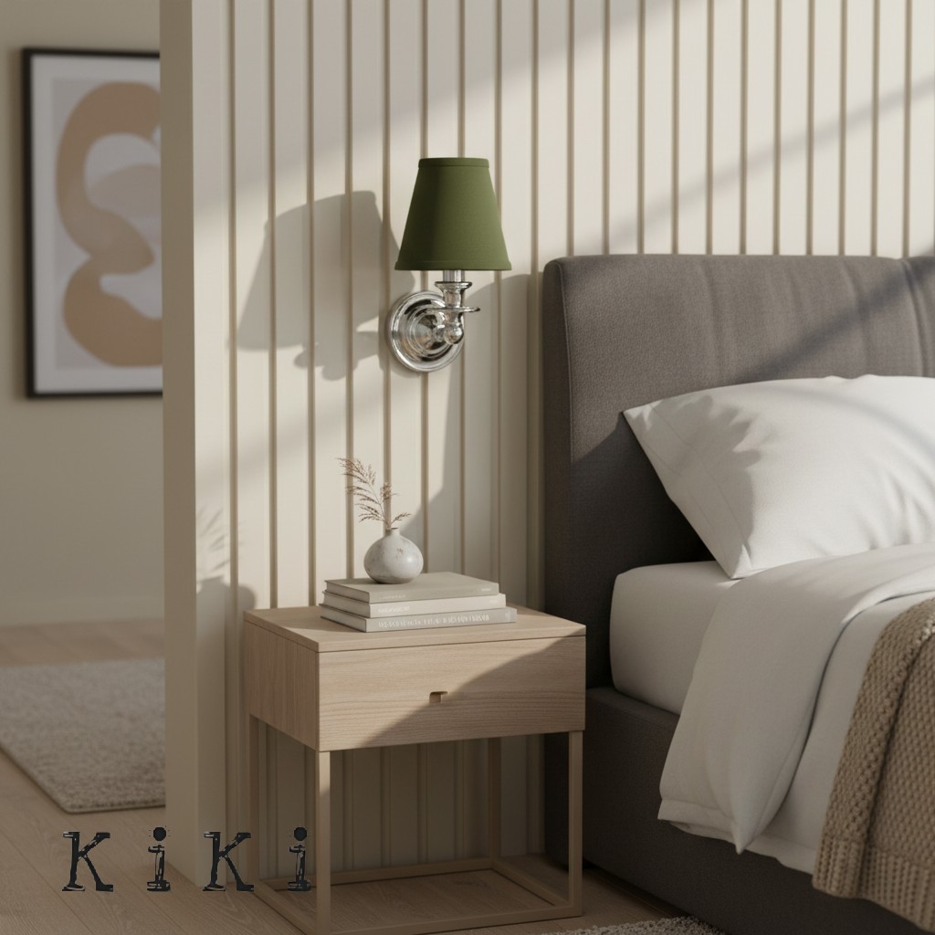 Kalvora Classic Sculpted Wall Sconce – Fabric Shade Sconce For Indoor Accent Lighting KL1162