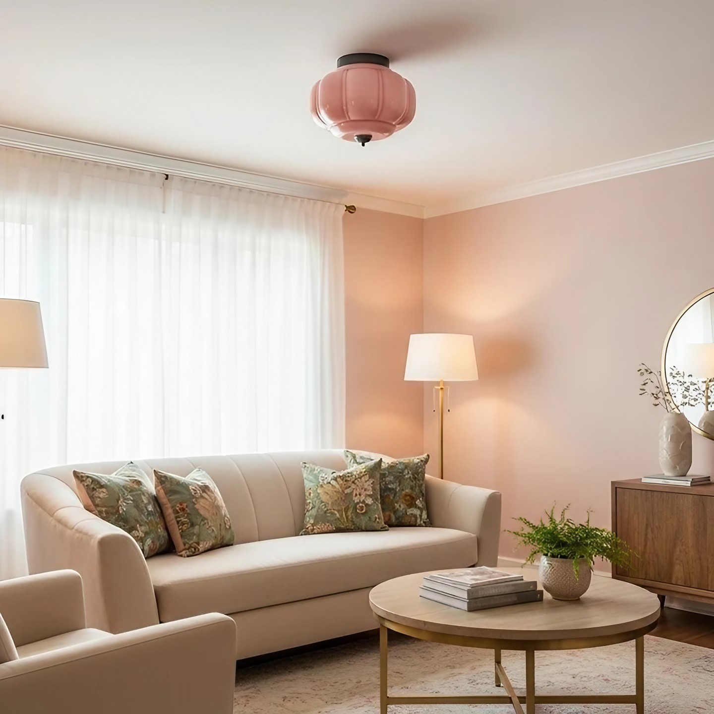 Eloise Retro Milk Glass Semi Flush Mount Ceiling Light KL859