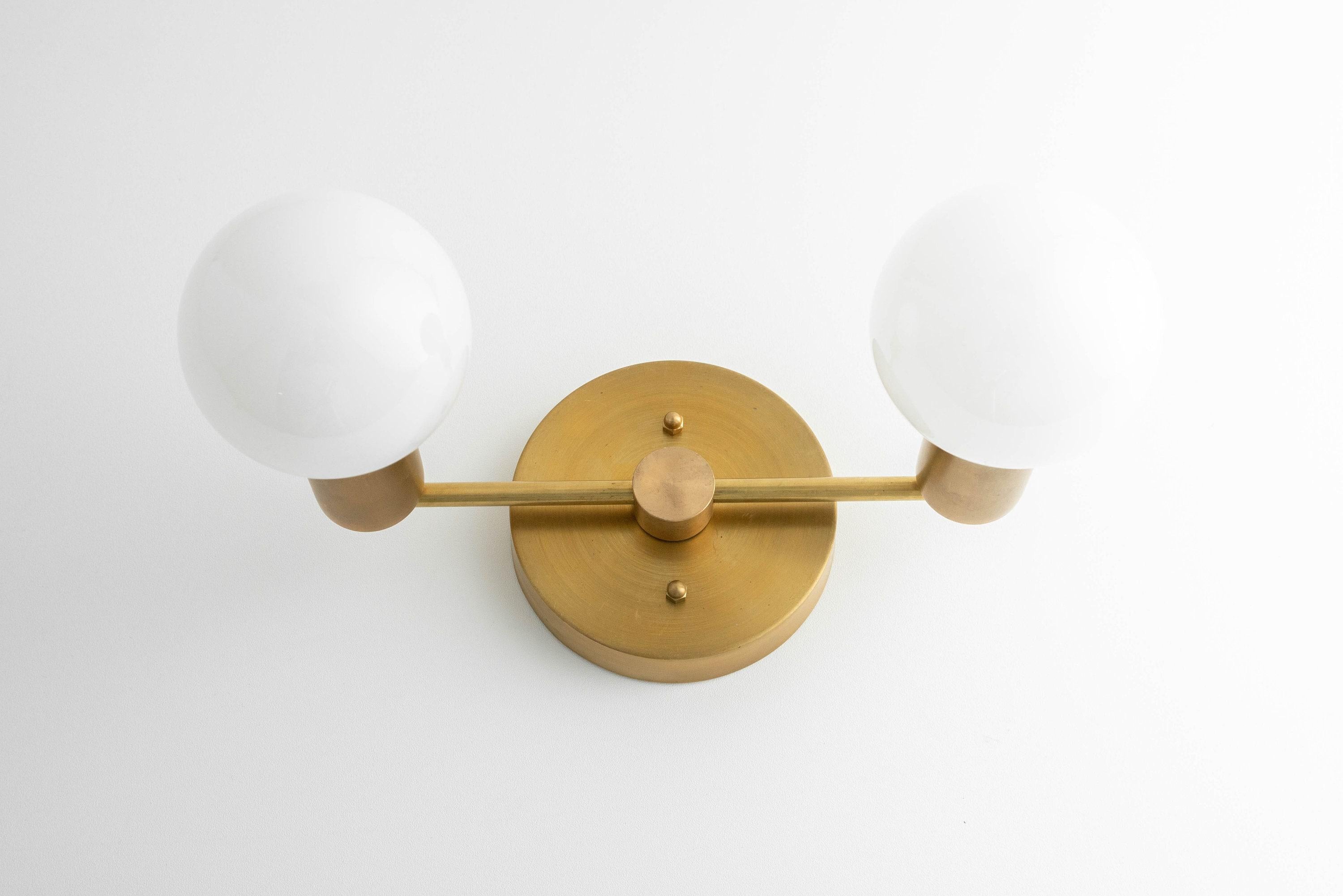 Glorica Glass Vanity Light - Modern Brass Wall Sconce for Bathroom Style KL1422