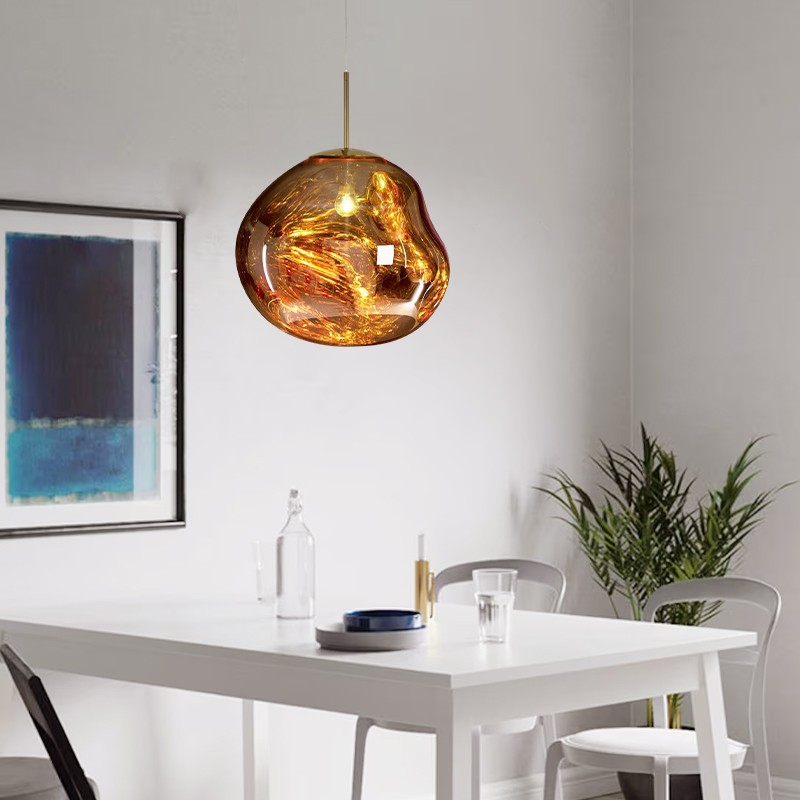 Glass Melt Pendant Light - Artistic Molten Pendant Light For Living Room And Dining Room