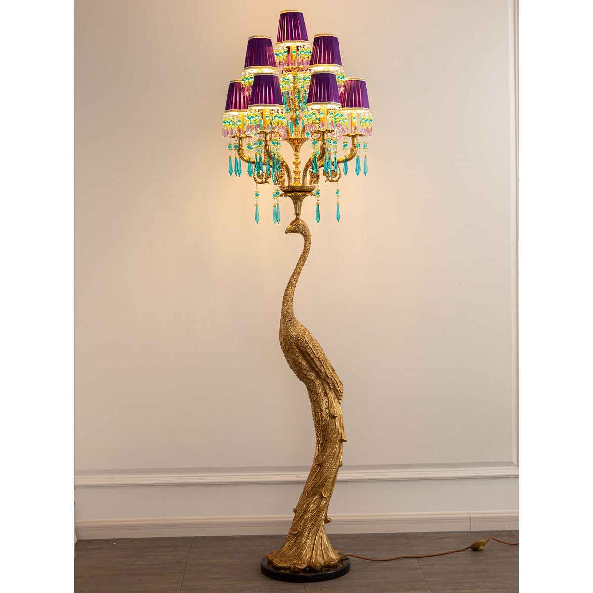 Perky Peacock Floor Lamp D761