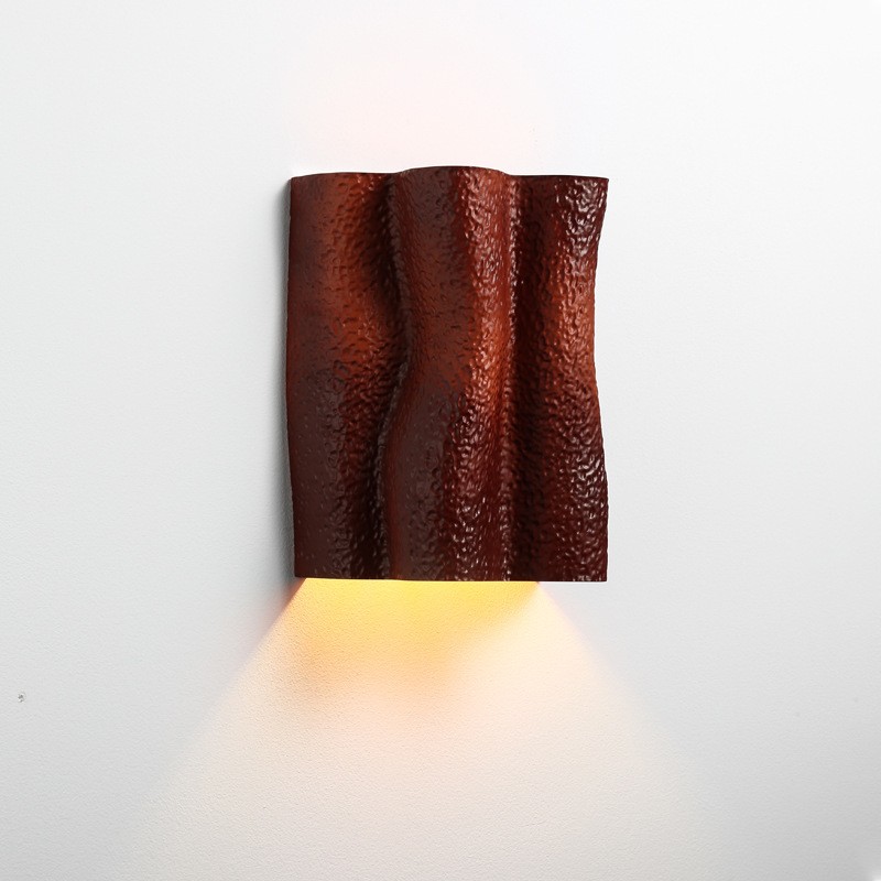 French Folded Resin Ribbed Wall Sconce For Hallway KL161