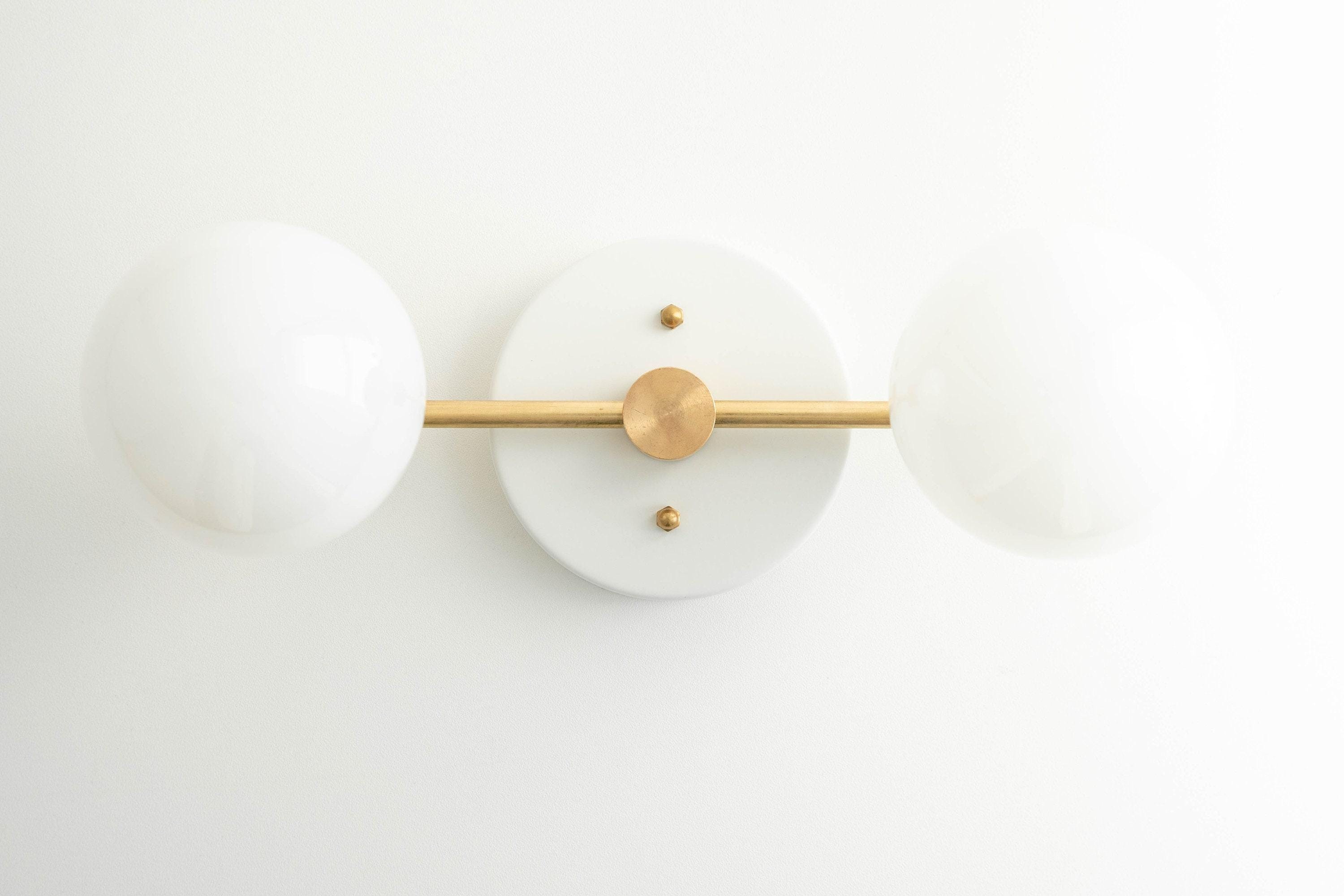 Glorica Glass Vanity Light - Modern Brass Wall Sconce for Bathroom Style KL1422