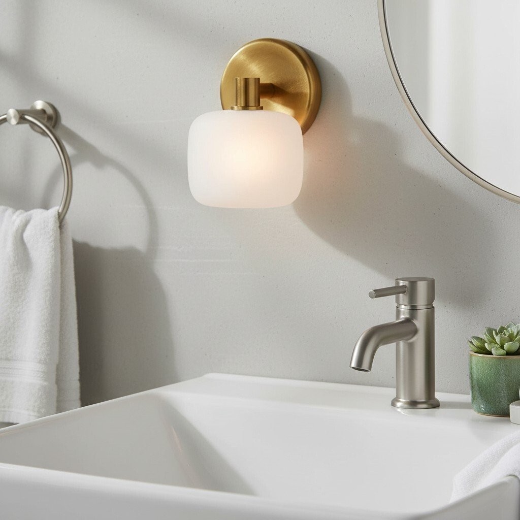 Lirra Frosted Glass Cylinder Wall Lamp - Modern Minimal Bathroom Vanity KL1698