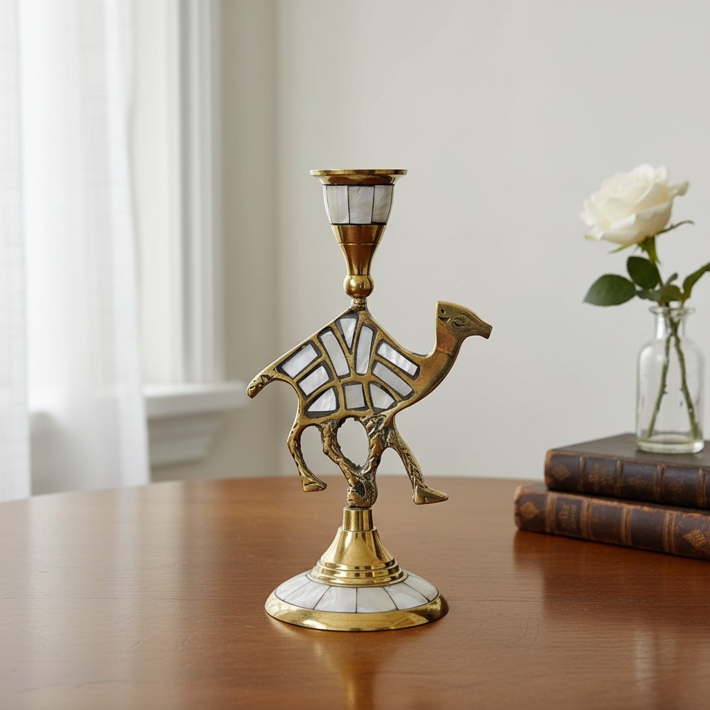 Ossik Decorative Candle Holder - Retro Nordic Brass Holder for Bedroom and Table KL2348