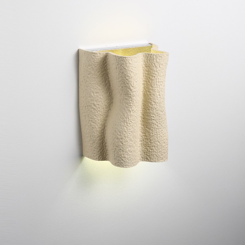 French Folded Resin Ribbed Wall Sconce For Hallway KL161