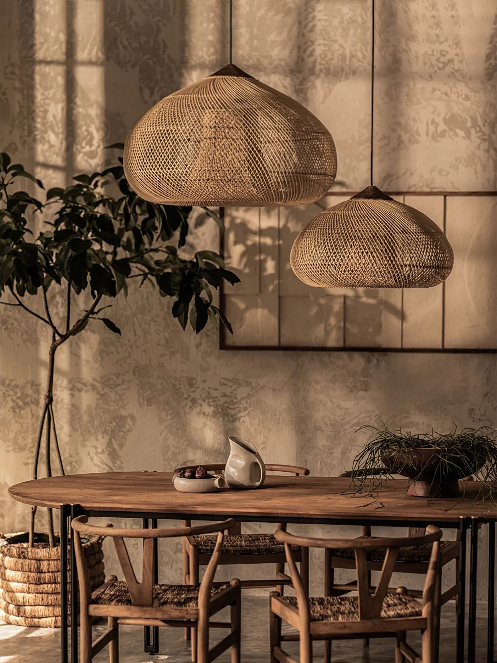 Harp Braided Rattan Pendant Lamp KL1142