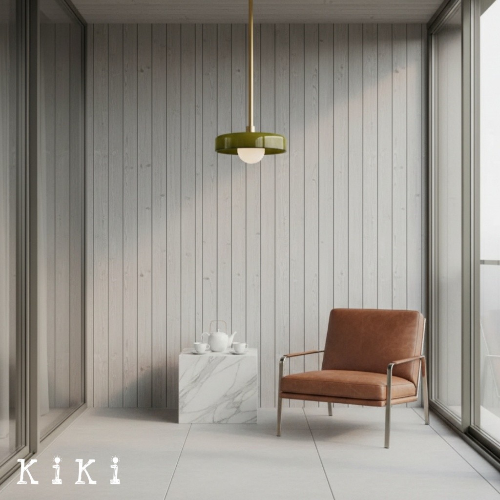 Metal Rod Glass Disc Orb Pendant Light KL923
