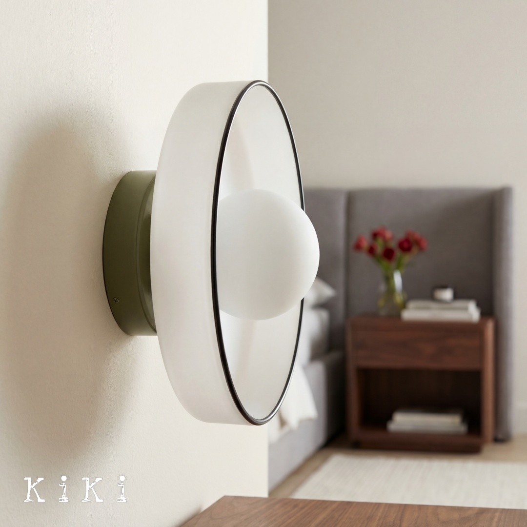 Kalo Round Glass Metal Base Wall Light Ceiling Light- Disc Orb Wall Sconce for Modern Interior KL922