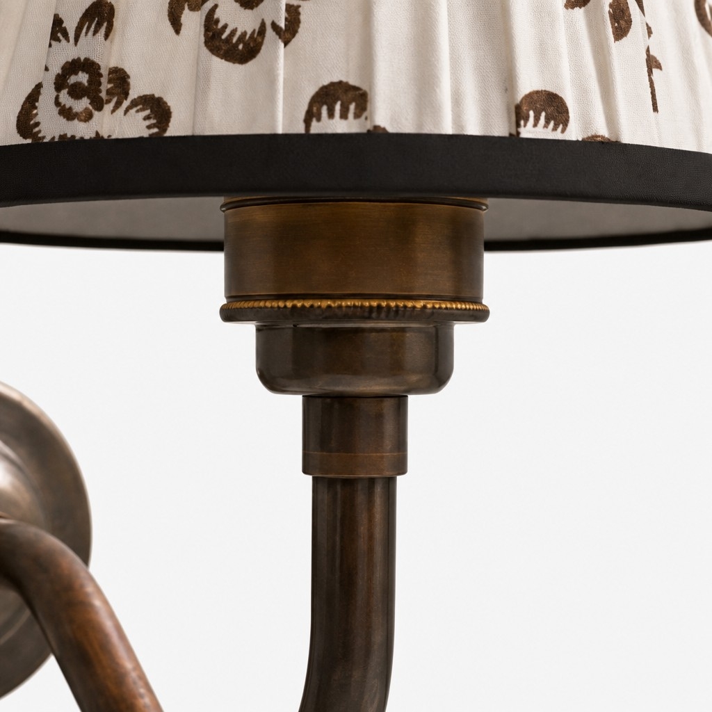 Cottaloy Vintage Fabric Curved Arm Wall Lamp for Living Room or Bedroom A57