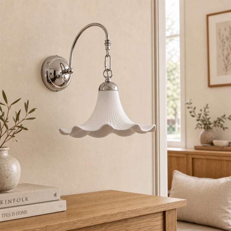 Cazelle French Style Floral Wall Lamp - Artistic Retro Sconce for Background Lighting A65