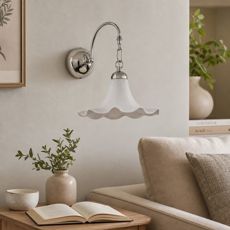 Cazelle French Style Floral Wall Lamp - Artistic Retro Sconce for Background Lighting A65