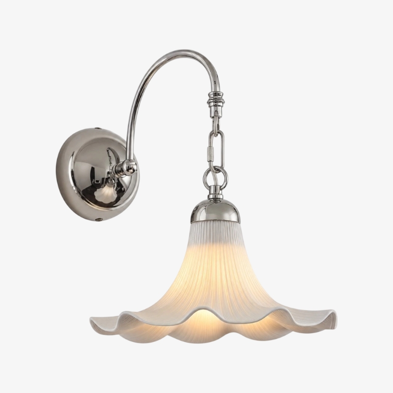Cazelle French Style Floral Wall Lamp - Artistic Retro Sconce for Background Lighting A65