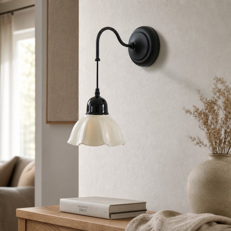 Cazelle Vintage Floral Wall Lamp - Artistic Flower Design Sconce for Bedroom and Hallway A66