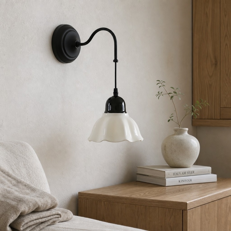 Cazelle Vintage Floral Wall Lamp - Artistic Flower Design Sconce for Bedroom and Hallway A66