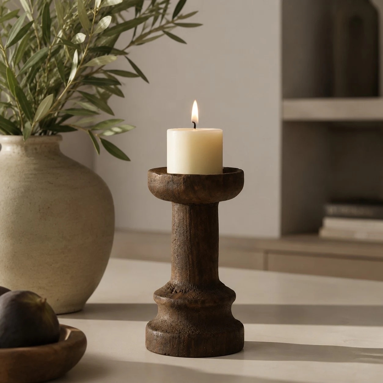 Wabi-Sabi Solid Wood Candle Holders