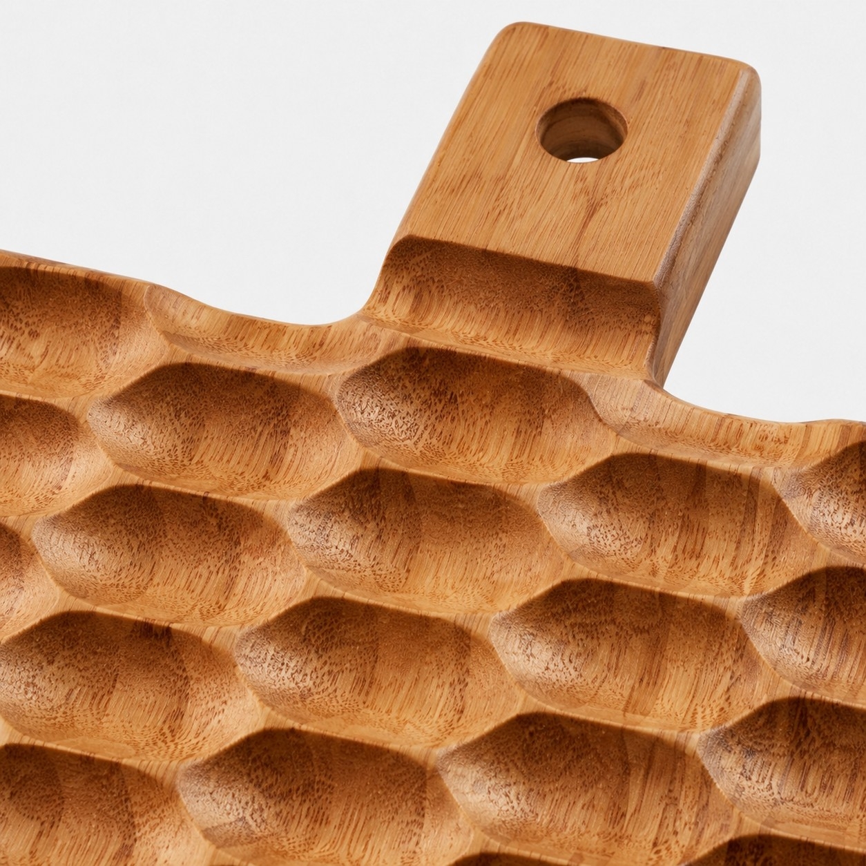 Double-Sided Solid Wood Cutting Board with Textured Serving Surface