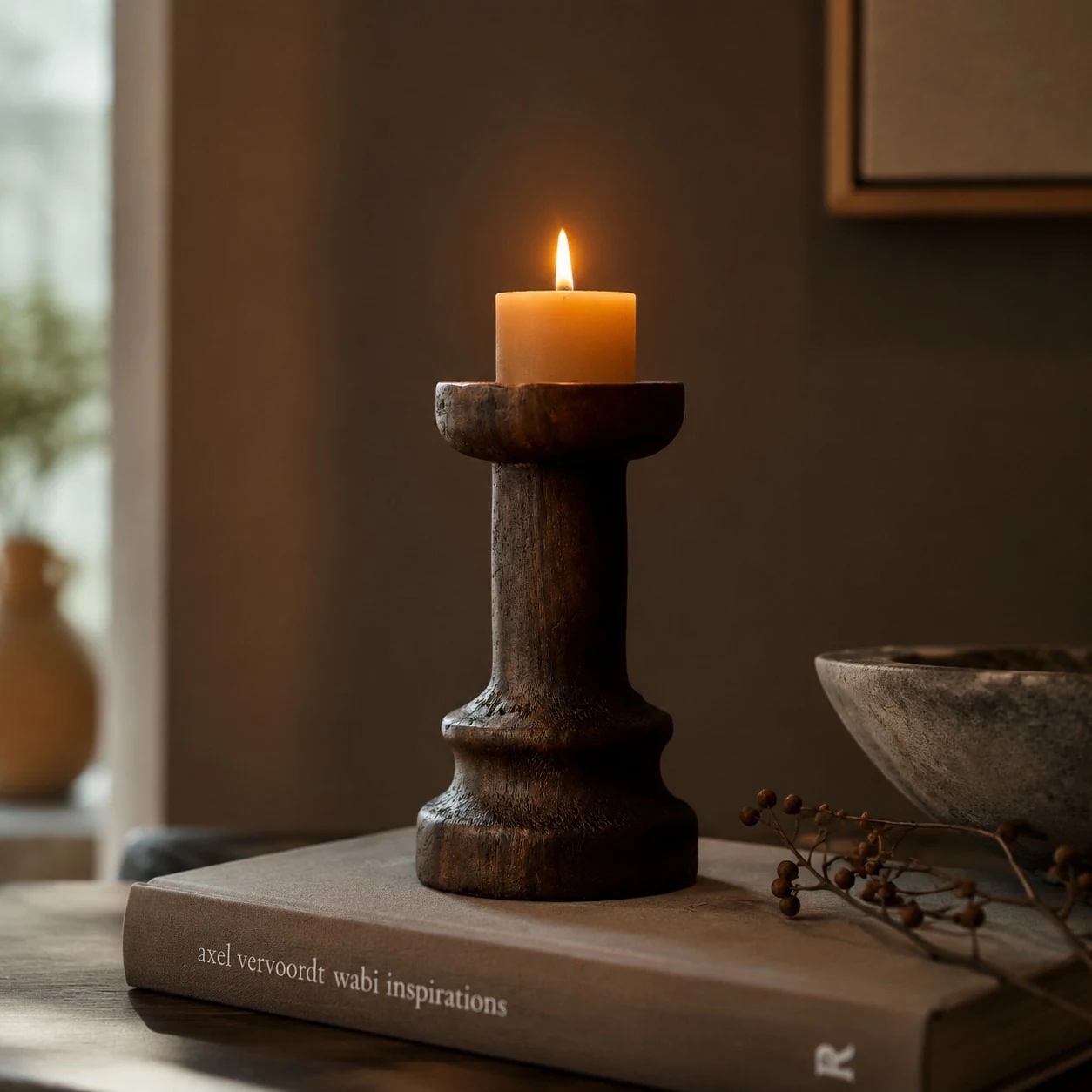 Wabi-Sabi Solid Wood Candle Holders