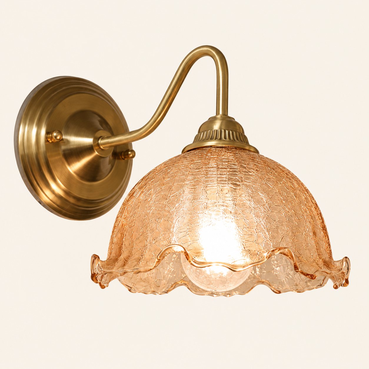 Ice-Crack Flower Curved-Arm Wall Lamp - Style A