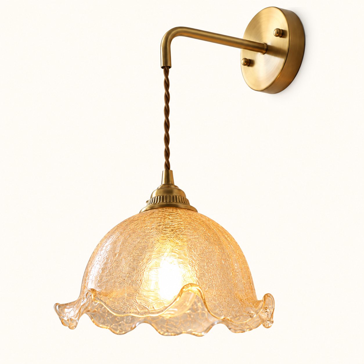 Ice-Crack Flower Hanging-Cord Wall Lamp - Style A