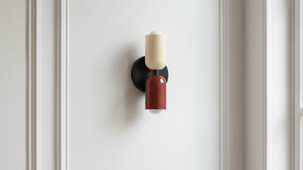 Metal Up Down Wall Sconce in a bright hallway