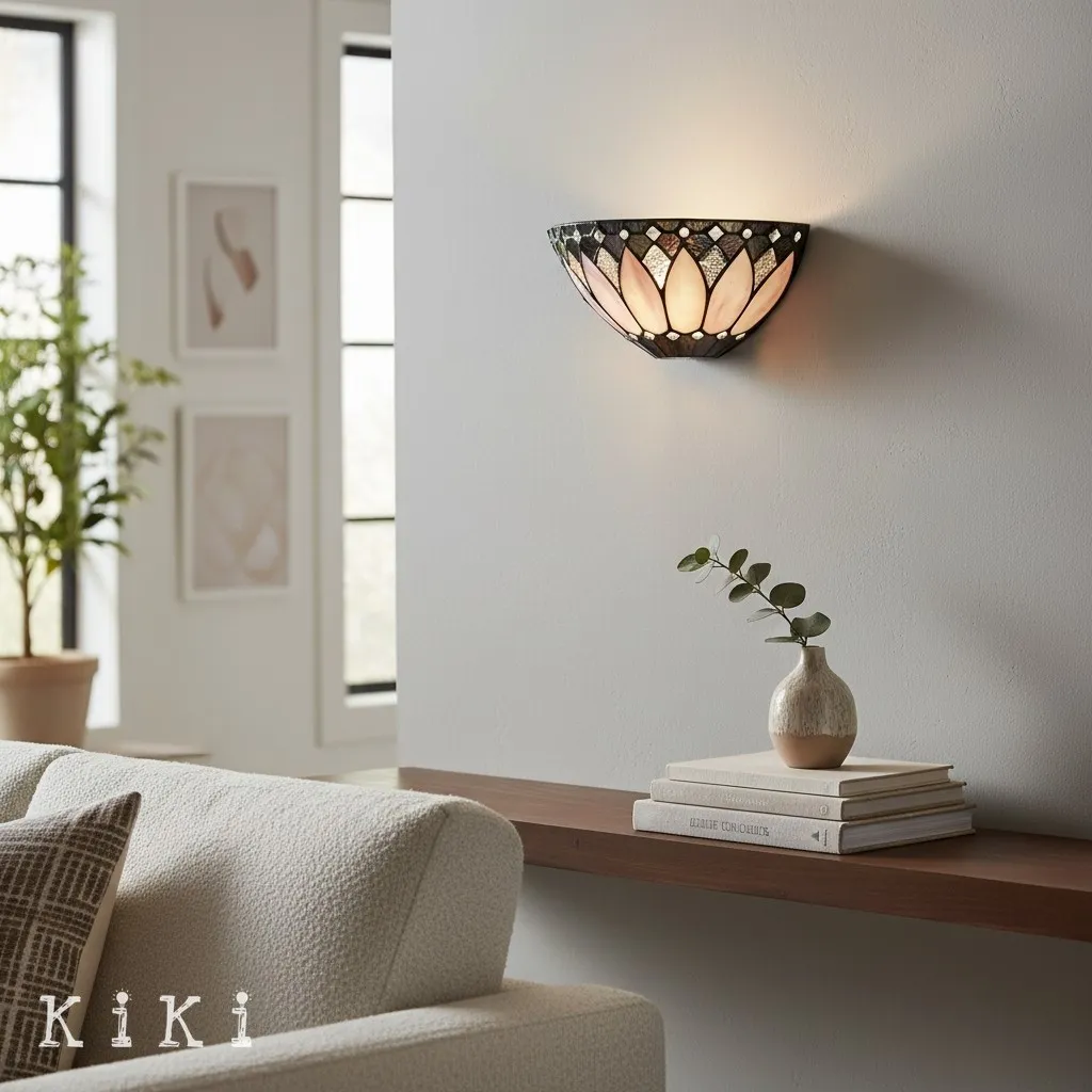 TF Brooklyn Textured Glass Wall Sconce - Elegant Retro Sconce for Living Room or Corridor KL1762