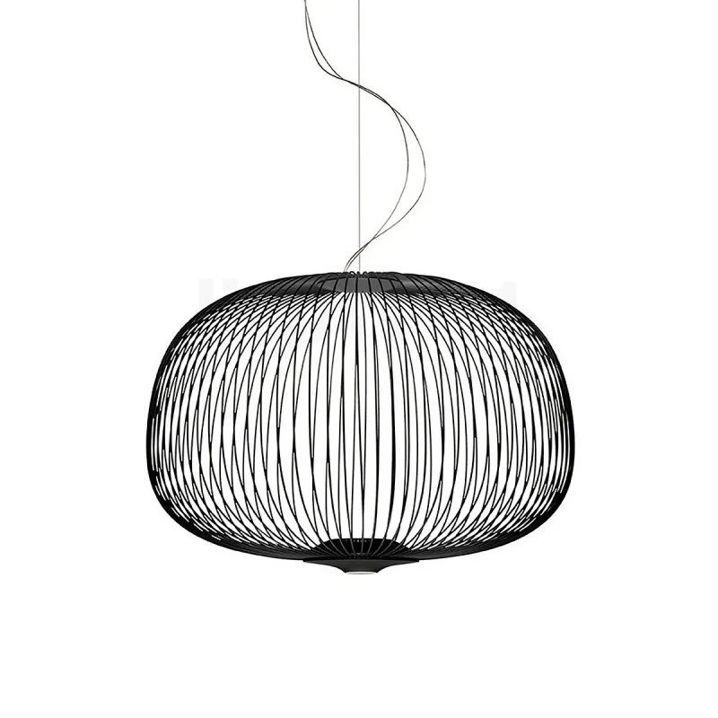 Metal Frame Spokes Pendant Light - Airy Wire Design Lighting for Kitchen Island
