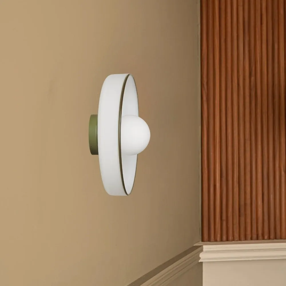 Kalo Round Glass Metal Base Wall Light Ceiling Light- Disc Orb Wall Sconce for Modern Interior KL922