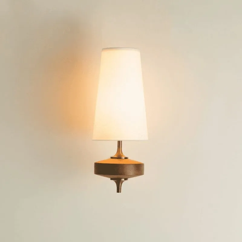 Hour Retro Fabric Shade Wall Sconce – Mid-Century Inspired For Vanity or Bedside KL1176