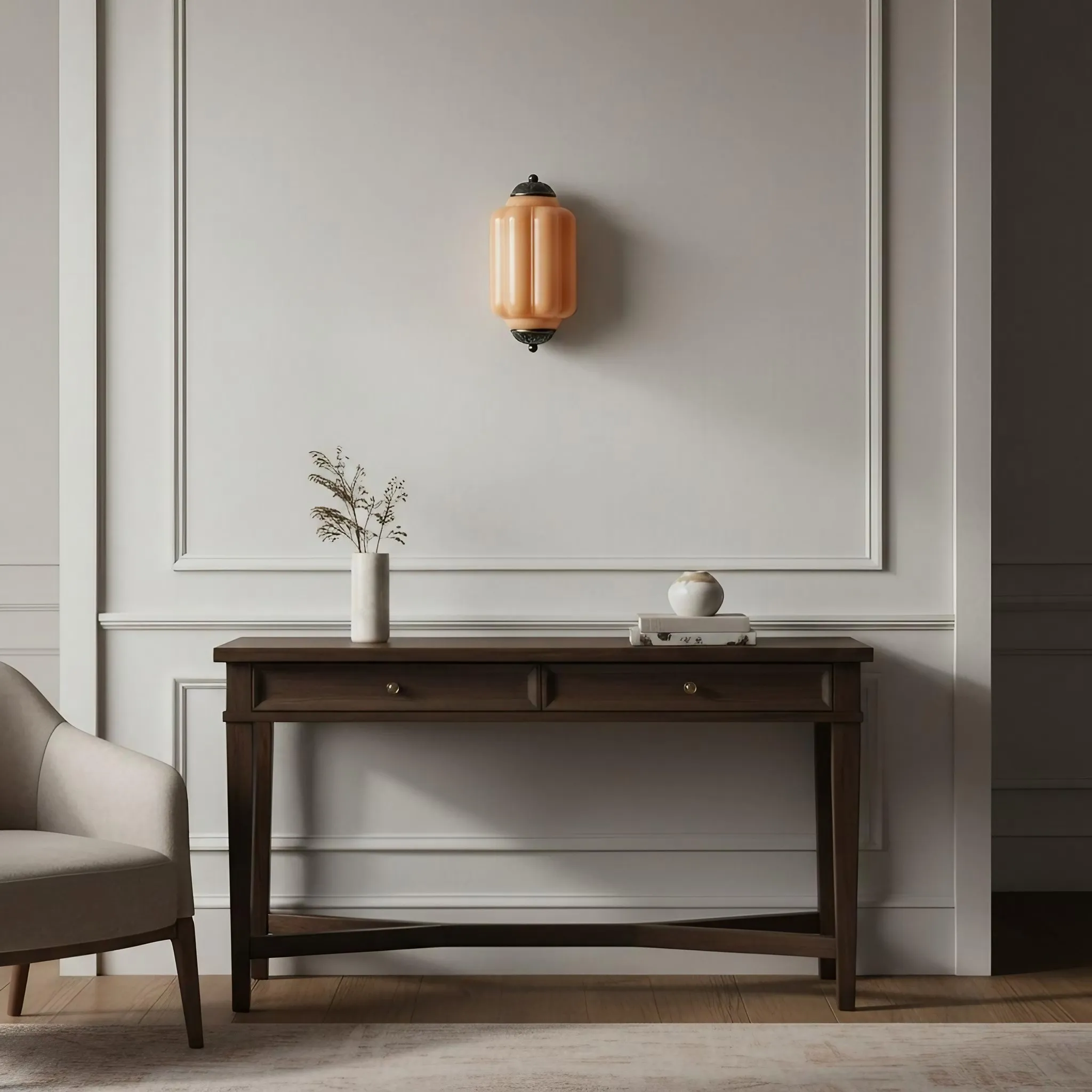 Eloise Long Pumpkin Retro Glass Recessed Wall Lamp KL857