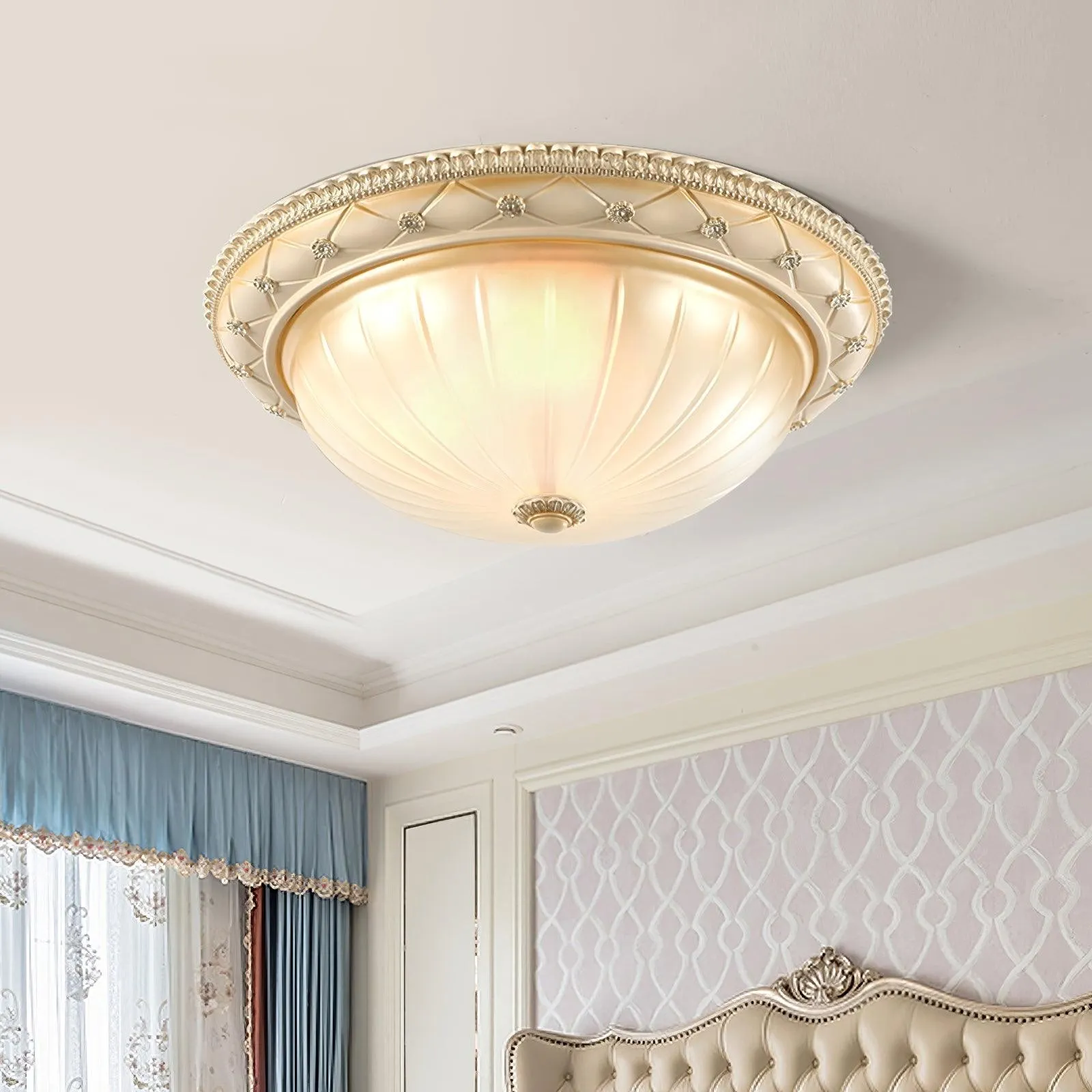 European Vintage Style Resin Ceiling Light for Bedroom KL358