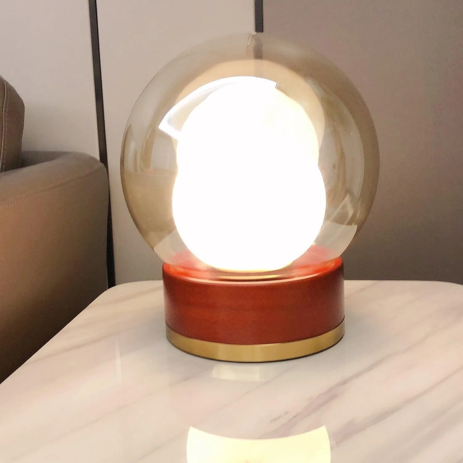 Simple Creative Wood Orb Table Lamp KL615