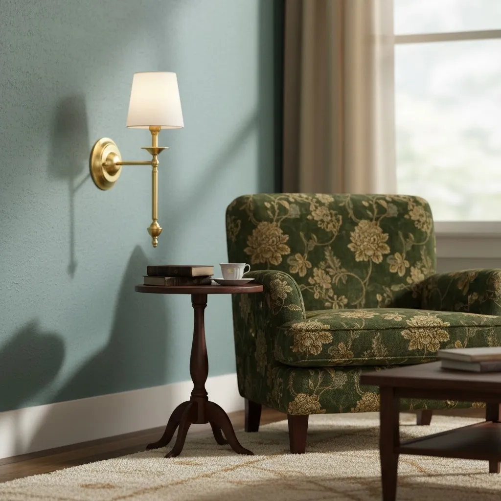 Arcuma Elegant Wall Light - Copper or Black Finishes Sconce with Fabric Shade for Interior KL2337