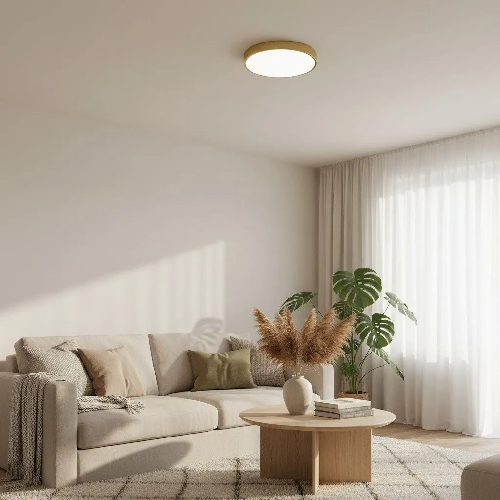 Rondi Minimalist Round LED Ceiling Light - Circular Iron Design for Living Room and Bedroom KL2119
