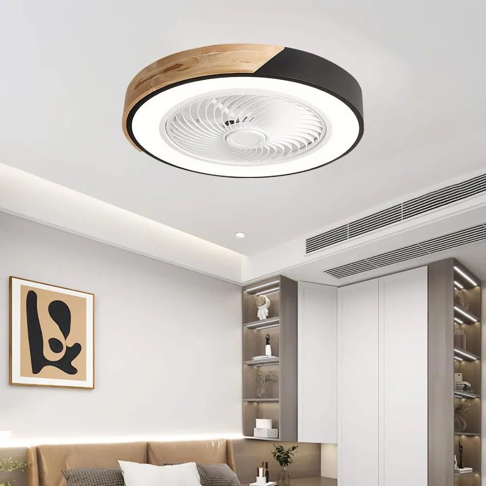 Scandinavian Style Wood Round Ceiling Fan Light KL932