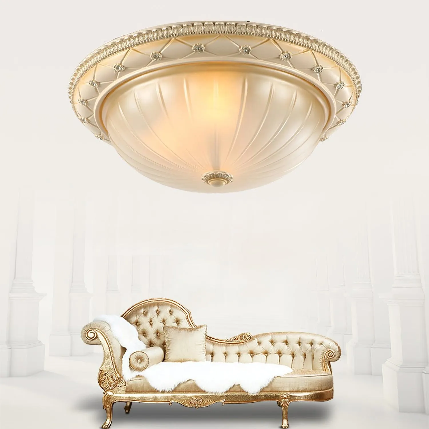 European Vintage Style Resin Ceiling Light for Bedroom KL358