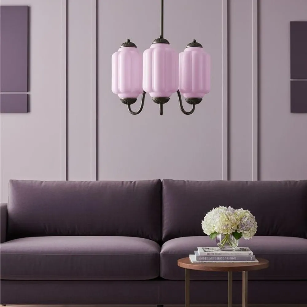 Vintage Eloise Glass 3 Lights Chandelier For Living Room KL928