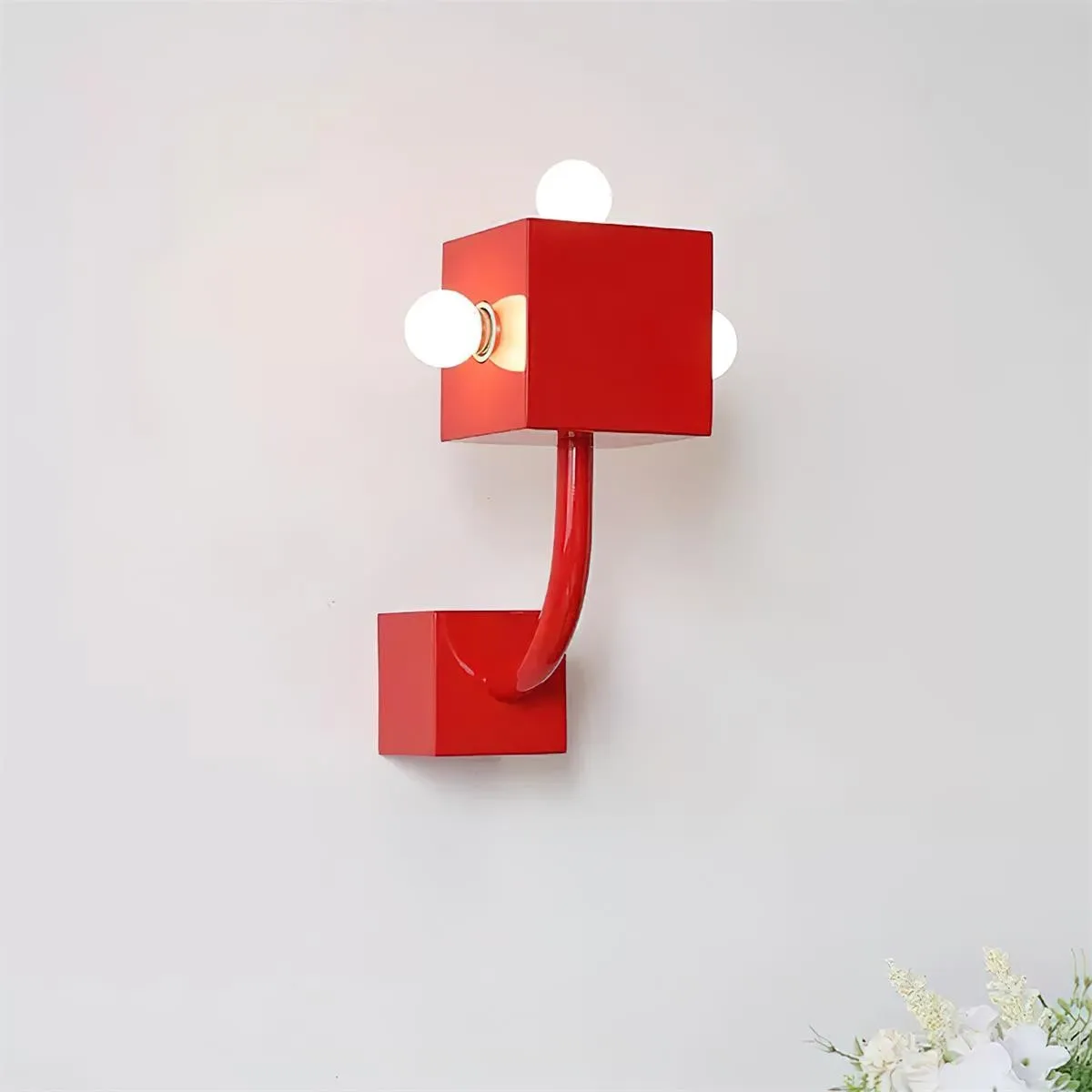 Red Cube Metal Wall Lamp KL602
