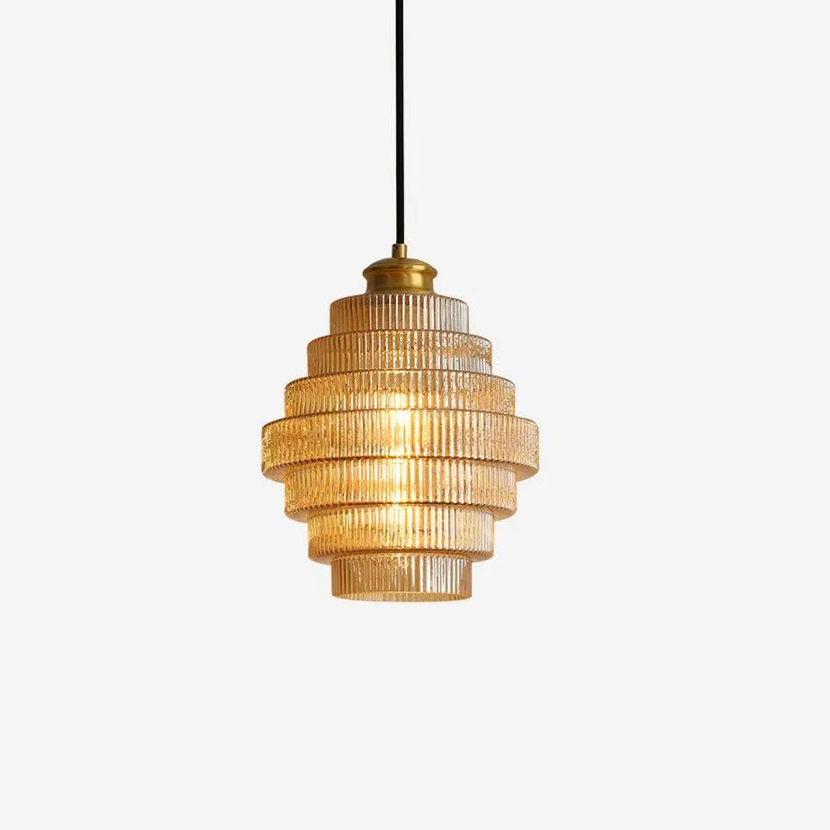 Bottis Layered Glass Pendant Light - Honey Pot Shade Pendant Lamp for Living Room KL467
