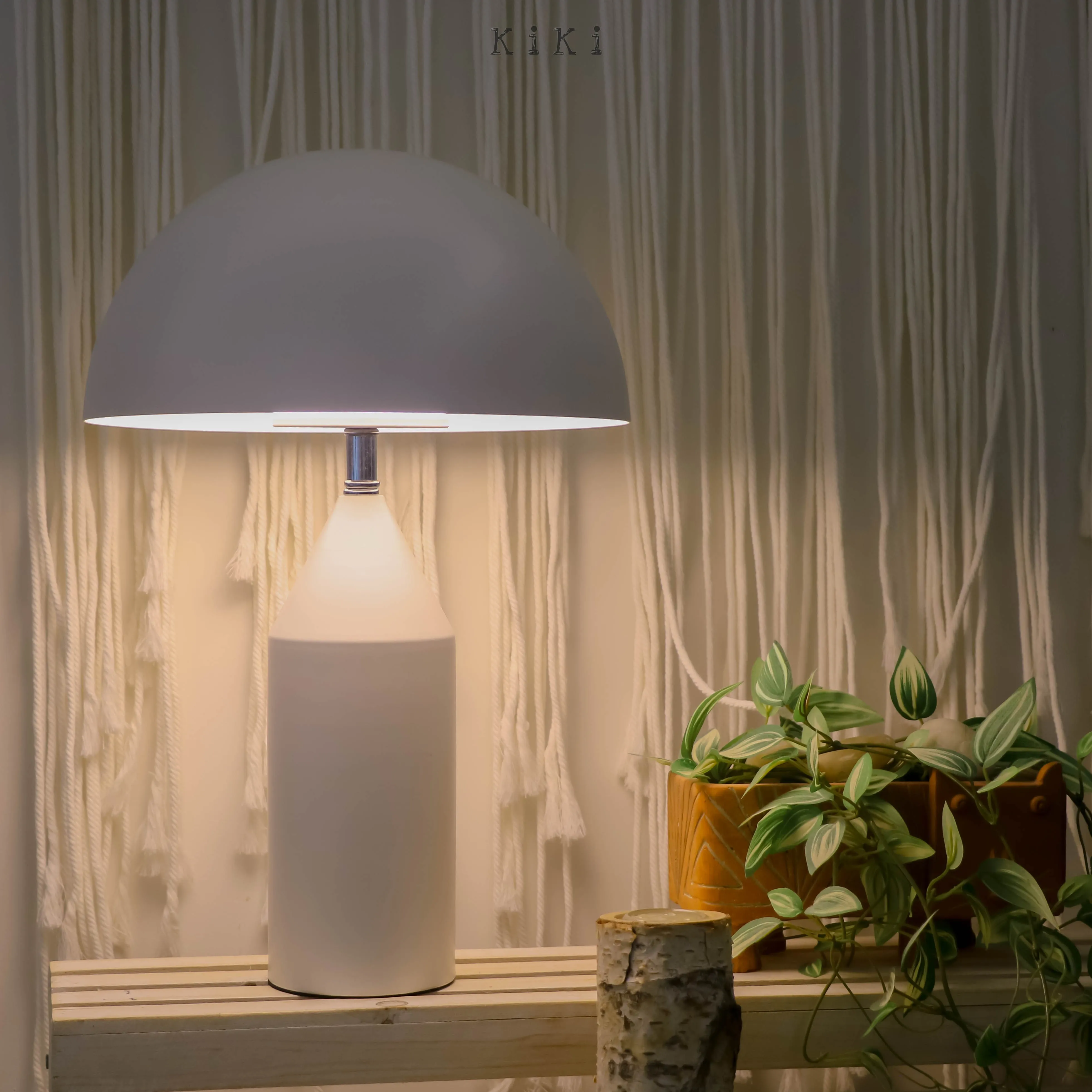 Atollo Metal Table Lamp - Decorative Dome Table Light for Office or Lounge