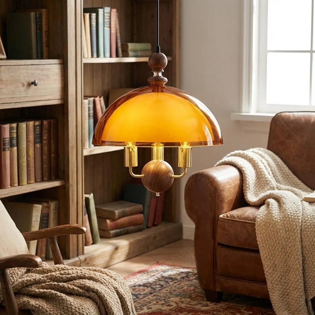 Afterglow Acrylic Dome Pendant Light - Medieval Pendant Lamp for Dining Rooms and Entryways KL2052