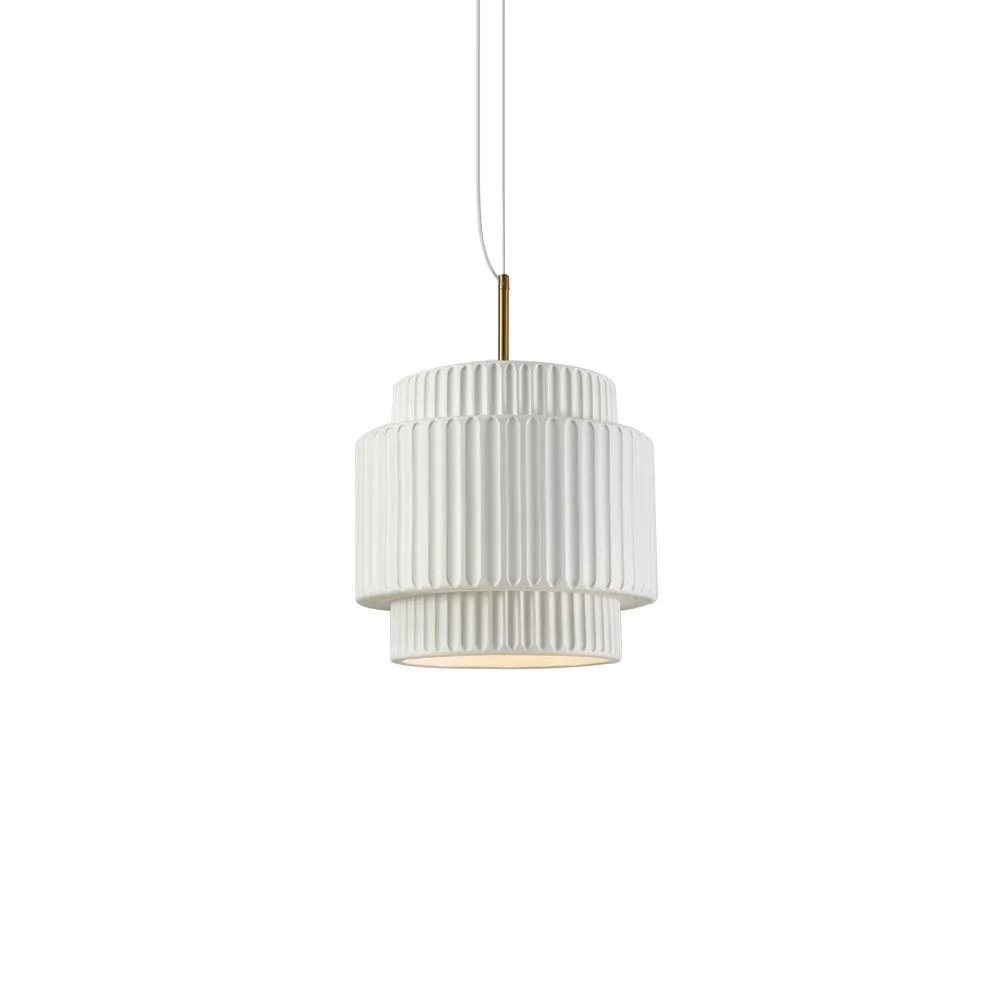 Cream Style Resin Drum Pendant Light KL170