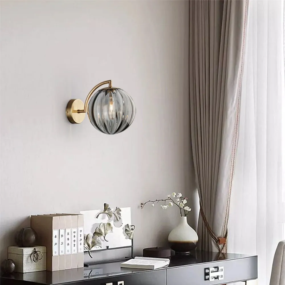 Modern Glass Multi-Color Spherical Gold Lamp Pole Wall Lamp KL502