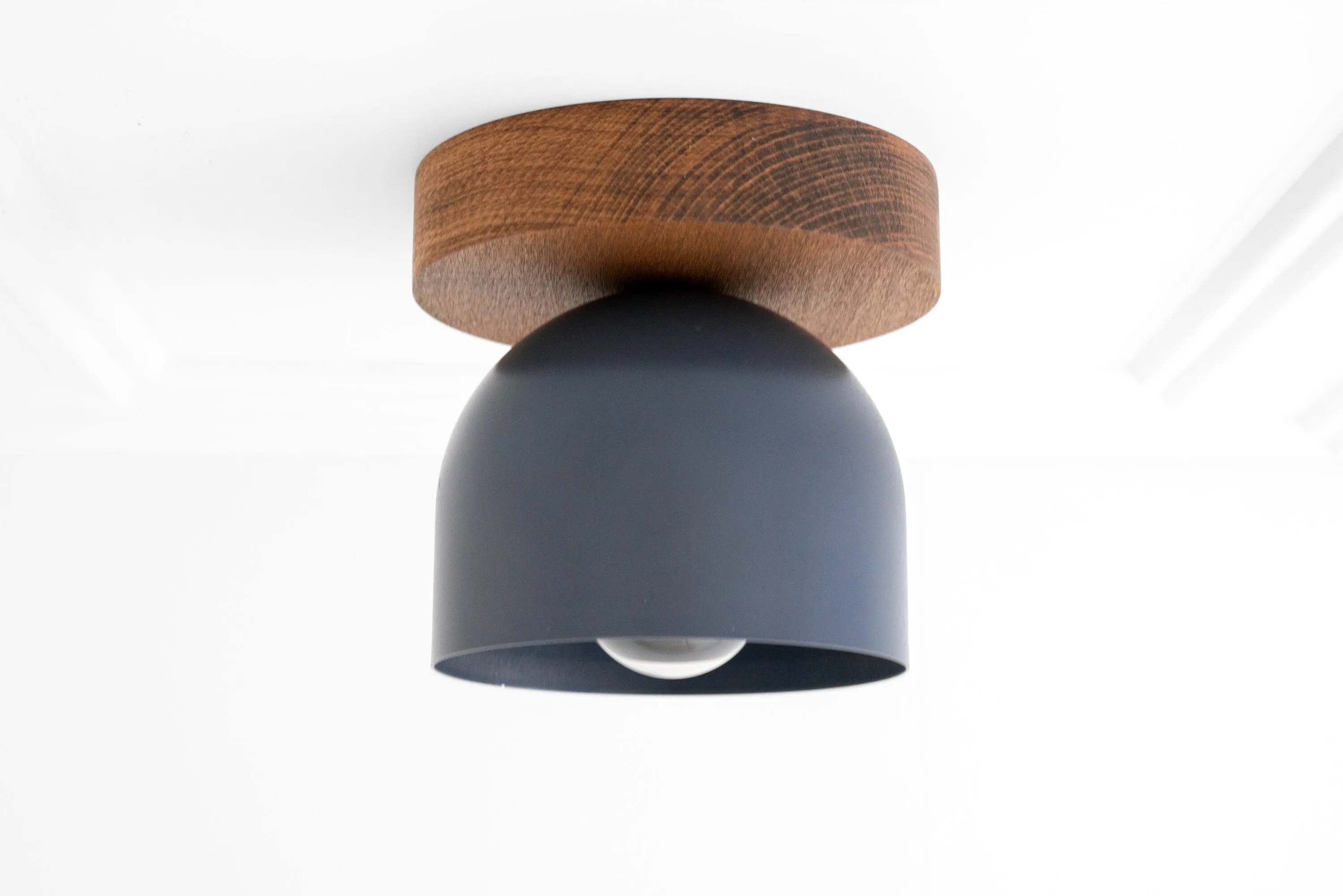 Metio Dome Modern Rustic Ceiling Light - Wooden and Metal Fusion KL1501