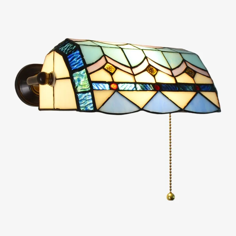 TF Tivanny Floral Stained Glass Wall Light - Tiffany Inspired Wall Sconce for Bedroom A24