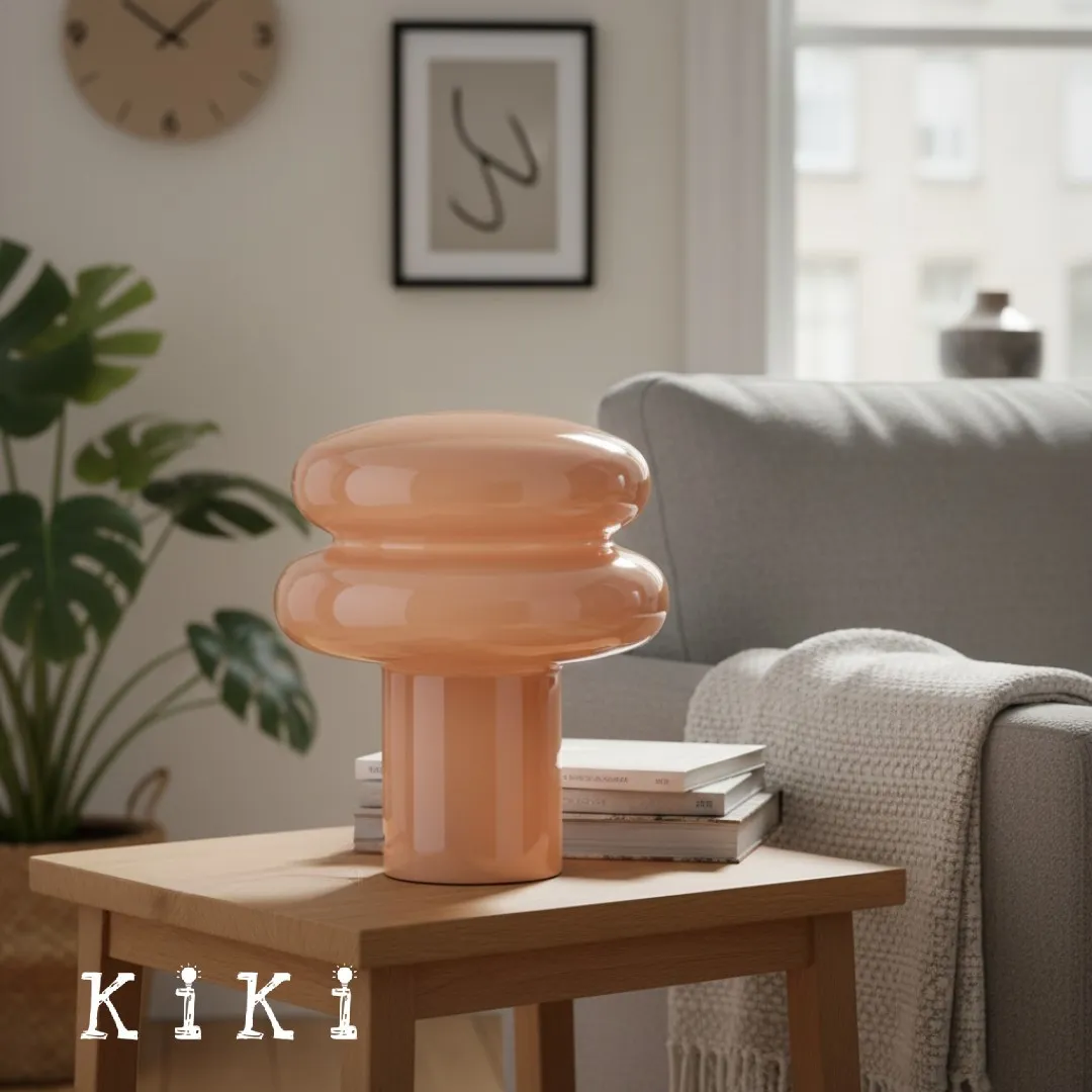 Orra Mushroom Glass Table Lamp - Gentle Colorful Table Light for Relaxing Ambience KL1563