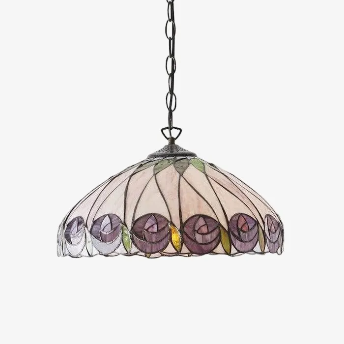 TF Hutchinson Tiffany Glass Pendant Light with Artistic Mosaic Design for Dining and Living Spaces KL1908