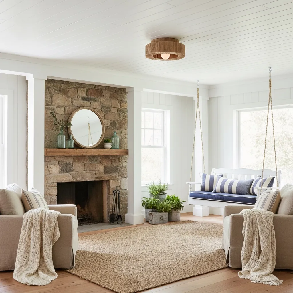 Welanery Minimal Rustic Natural Woven Ceiling Light - Sustainable Lamp for Kitchen or Hallway KL2386