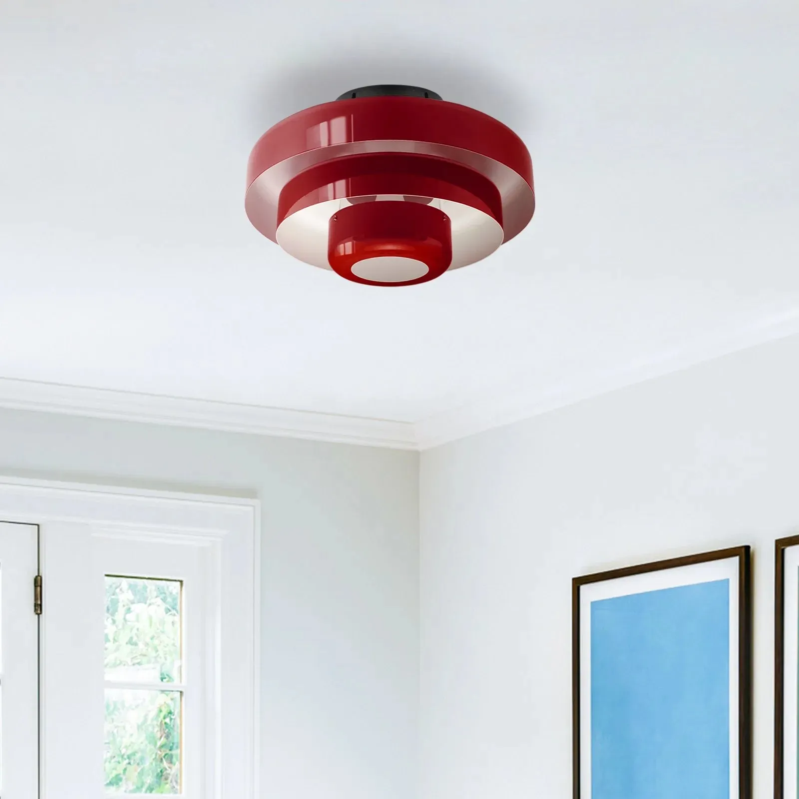 Three-Tier Bauhaus Ceiling Lamp - Bold Colors Ceiling Light for Bedroom or Lounge KL885